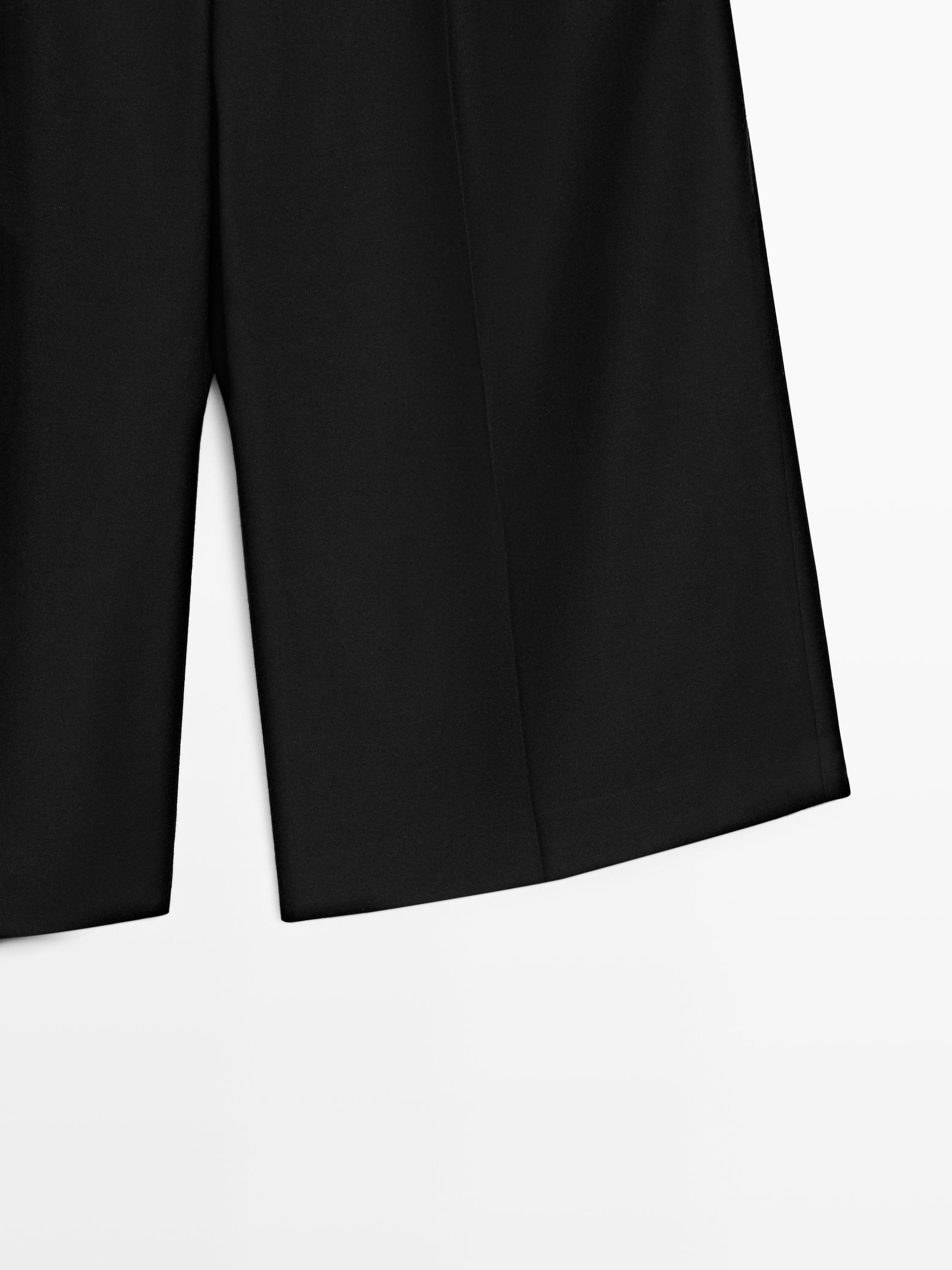 Bermuda long à pinces en flanelle